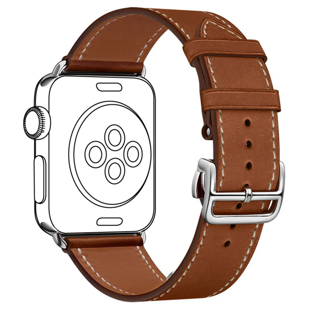 Роскошный ремешок для Apple Watch 38 мм 40 42 44 из натуральной кожи с пряжкой iWatch серии 1 2 3