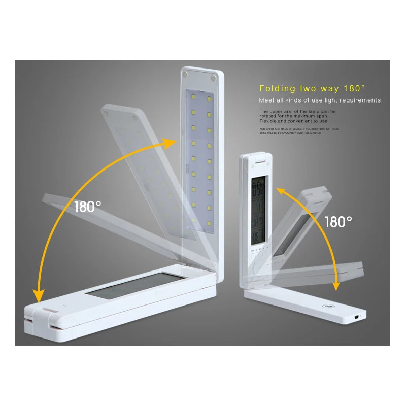 Деревянный светодиодный USB 5 в складной настольный светильник, заряжаемая настольная лампа, календарь, будильник, книга, лампа, защита глаз, портативная обучающая лампа