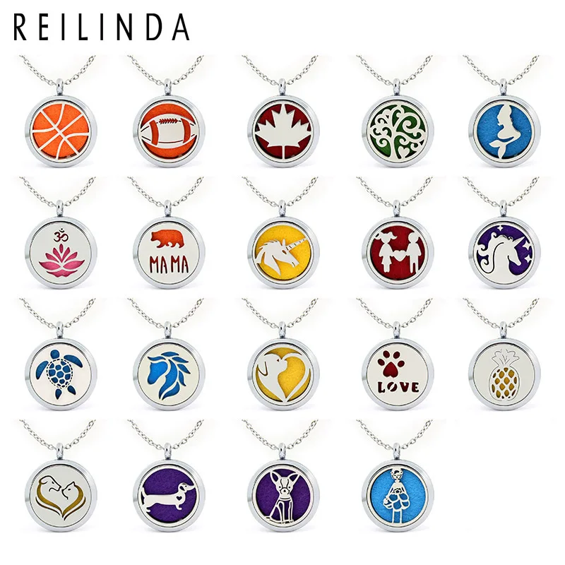 

Crystal Mix Style Alloy Aromatherapy Jewlery Wholesale 30MM Essential Oil Diffuser Necklaces, Accept Customization AL284-317