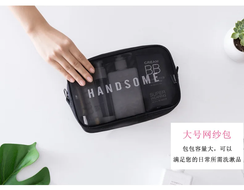 Fashion Women Travel Small Large Cosmetic Bag Set Makeup Mesh Toiletry Bags Men Wash Organizer Pouch Case Neceser Mujer