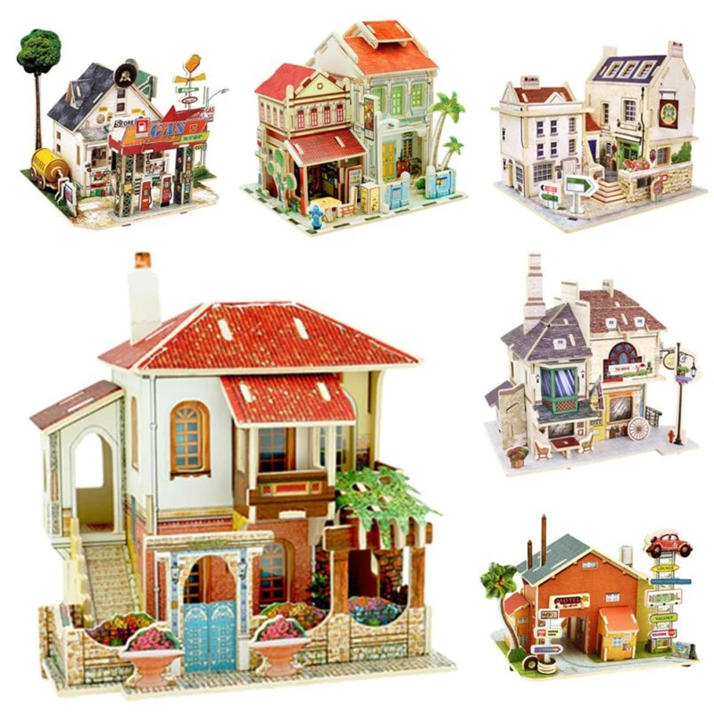  DIY Wooden House Furniture Handcraft Miniature Box Creative Gift Toy 3D Puzzle Wear-resistant Creative C0418#30                06