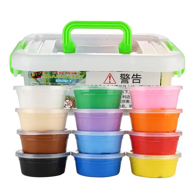 

12 Colors Fluffy Slime Modeling Clay Play Dough Super Light Clay Colorful Light Plasticine Educational Soft Clay Putty Toys Gift