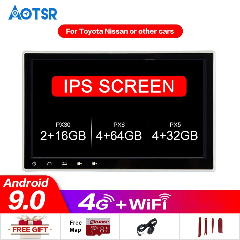 Автомобильный DVD плеер на Android 10 2 с экраном 9 0 дюйма GPS для Toyota Nissan других