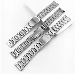 Нержавеющая сталь ремешок запястье серебряный браслет Цвет металлический ремешок для часов с раскладывающейся застежкой для Для мужчин
