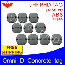 UHF RFID бетонная метка omni-ID 915 м 868 МГц Impinj Monza4QT 10 шт. прочные ABS смарт-карты Пассивные RFID beton метки