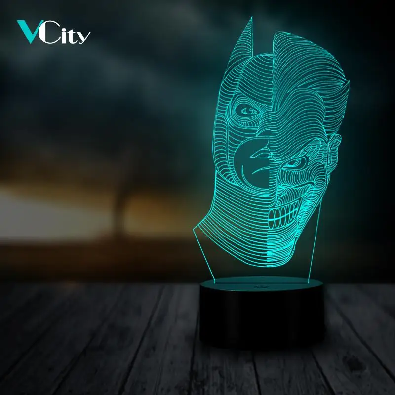 

VCity 3D Night Light USB LED Table Lamp Bulb Multicolor Home Decorative Lighting Batman Joker Children's Gifts Toy Bedroom Decor