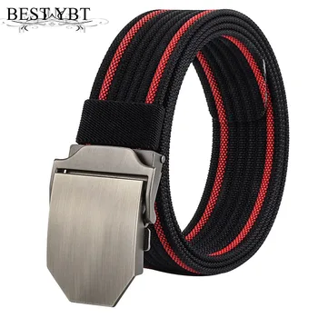 

Best YBT Unisex belt high quality Alloy smooth buckle nylon Men belt outdoor sport casual simple Men cowboy belt