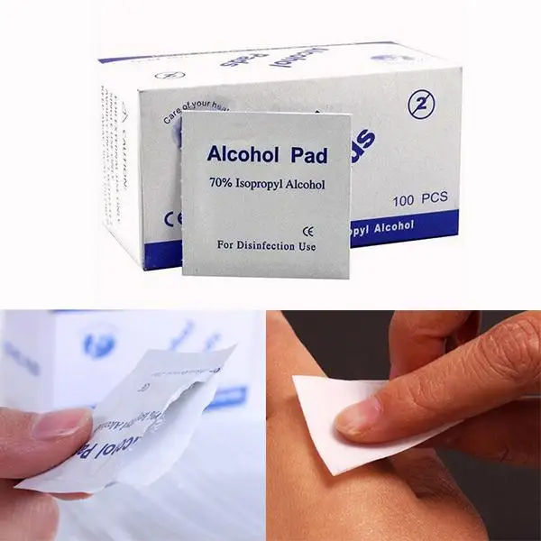 Beli Portabel 100 pcs Box Bantalan Kulit Tisu Pembersih Sterilisasi 70% Isopropil Alkohol Penyeka Pertolongan Pertama Rumah Travel