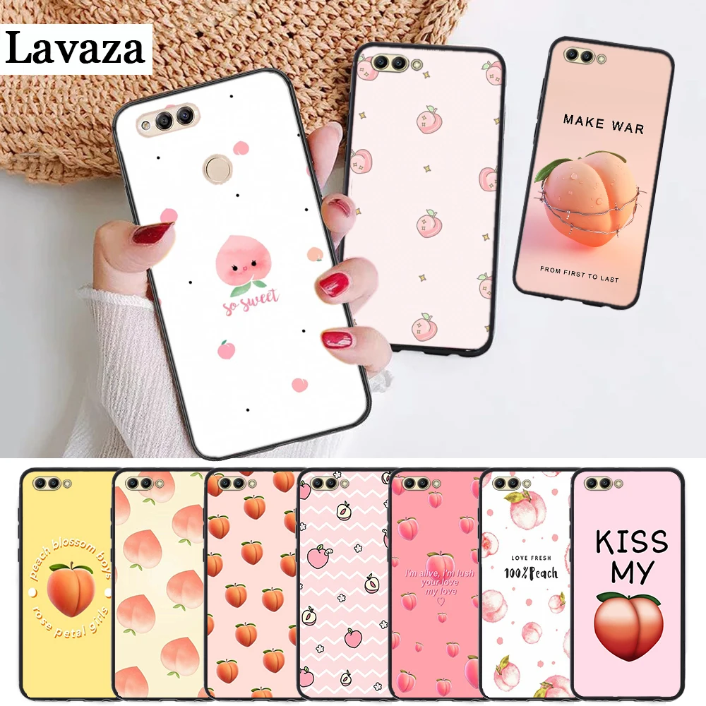 

Lavaza Pink peach Silicone Case for Huawei honor 6A 7A Pro 7X 8 Lite 8X 8C 9 Note 10 View 20 9X