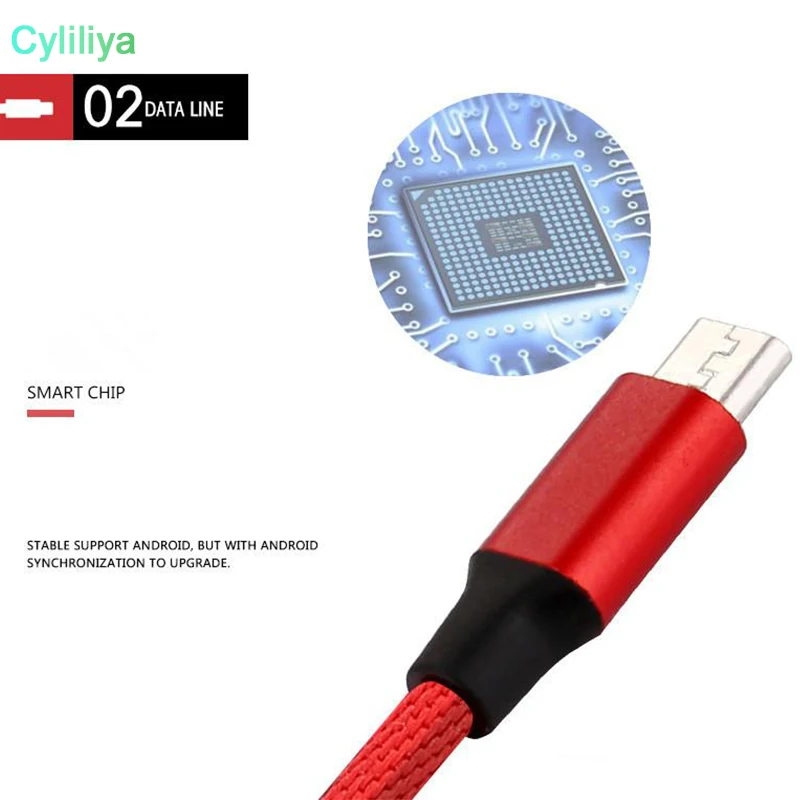 Кабель быстрой зарядки с разъемами типа c /Micro Usb 1 м 2 3 плетеные тканевые кабели из
