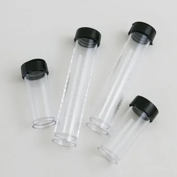 

360 x 10ml 20ml Plastic PE Test Tubes With Black Plug Lab Hard Sample Container Transparent Packing Vials Women Cosmetic Bottles