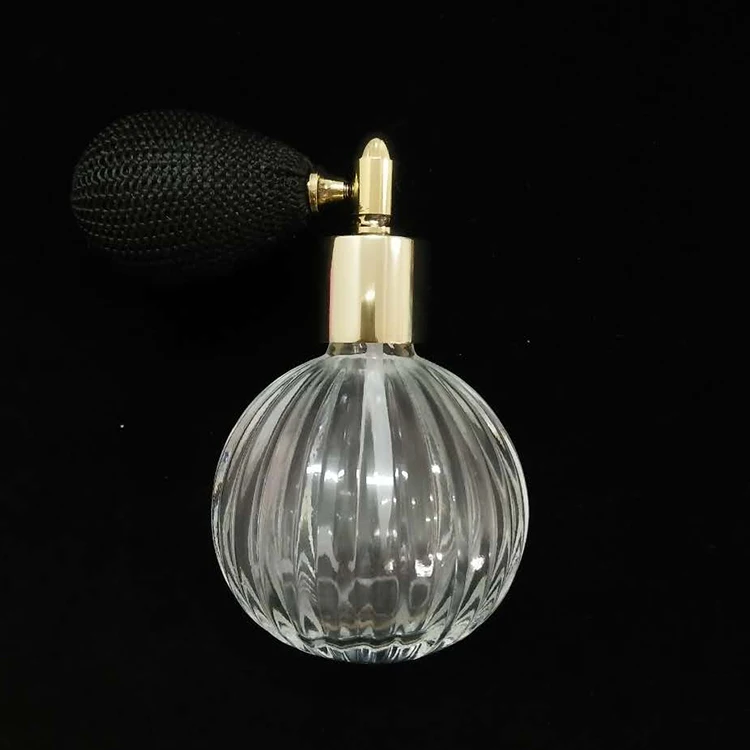 

Empty 50ml 128g 5.5x9cm Clear Retro Vintage Style Perfume Bottle Black Spray Atomizer Pump Refillable Glass Bottles Makeup Tool