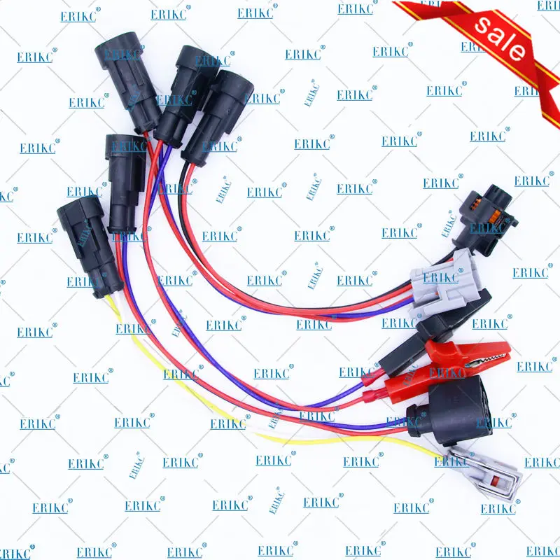 

ERIKC 5pcs Injector Connector Wiring Electrical Cable Injection Tester Drive Lines Plug For Bosch Delphi Pizeo Series Injector