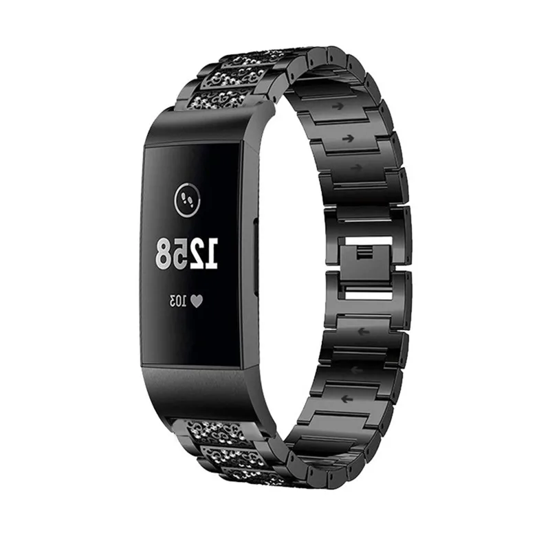 Сменные наручные часы для Fitbit Charge 3 Bling Crystal Beads ремешок для часов браслет