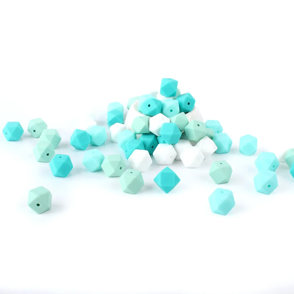 Keep& grow 30 шт перле силиконовые бусины 14 мм перле Силиконовые Зубные шестигранные шарики Монтессори игрушки Детские аксессуары для кормления - Цвет: B Combination