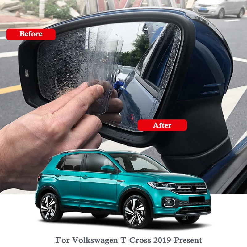

Car Waterproof Anti Fog Film Rearview Mirror Film Sticker Window Clear Sticker For Volkswagen T-Cross 2019-Present Accessory