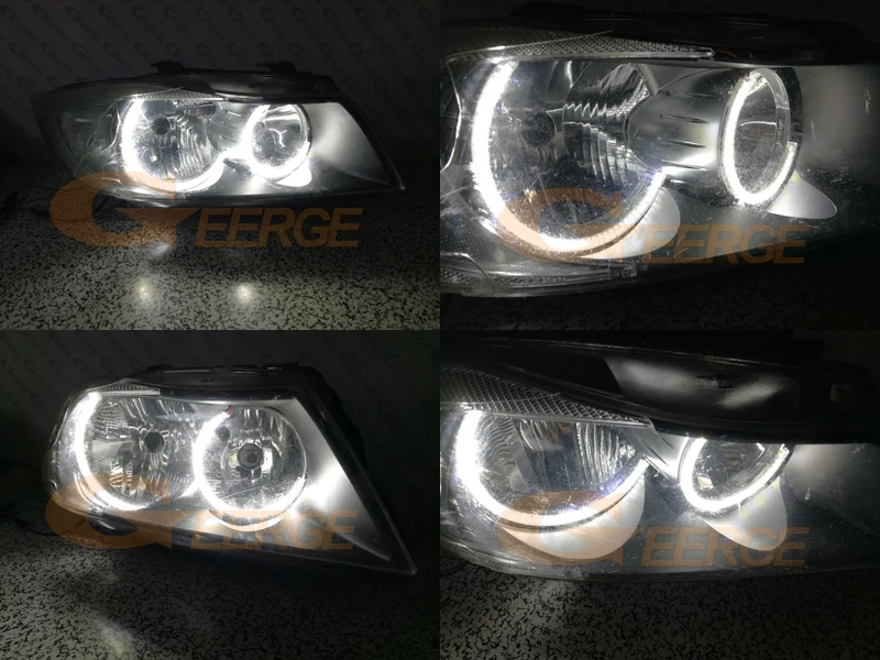 BMW 3 Series E90 2005 2006 2007 2008 Halogen headlight smd led angel eyes(5)