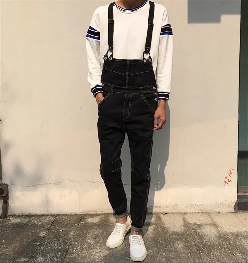 Spring Summer Preppy Style Fashion Casual Mens Denim Overalls Jumpsuit ...