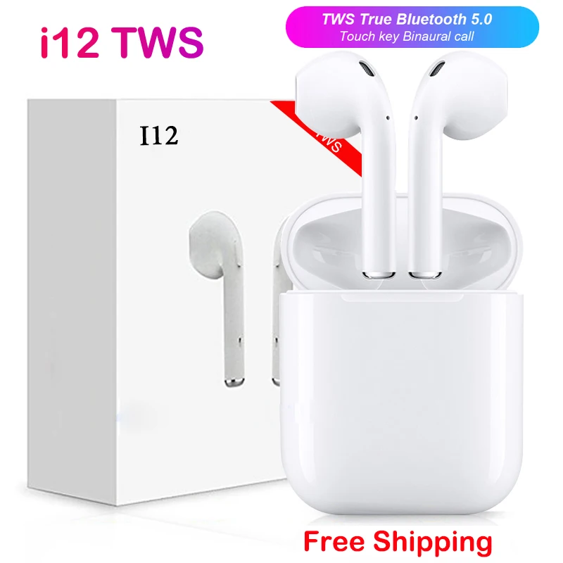 

i12 TWS Headphones Touch Control Wireless earphones Waterproof Bluetooth 5.0 headset True Earbuds Ear pods PK i9s i13 i14 i20