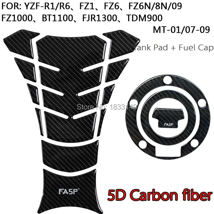 Наклейка на бак для мотоциклов, наклейки 5D, накладка из настоящего углеродного волокна, Защитная крышка для бензобака, наклейка на бак, подходит для Yamaha YZF R1 R6 FZ1 FZ8 FZ6 FJR130