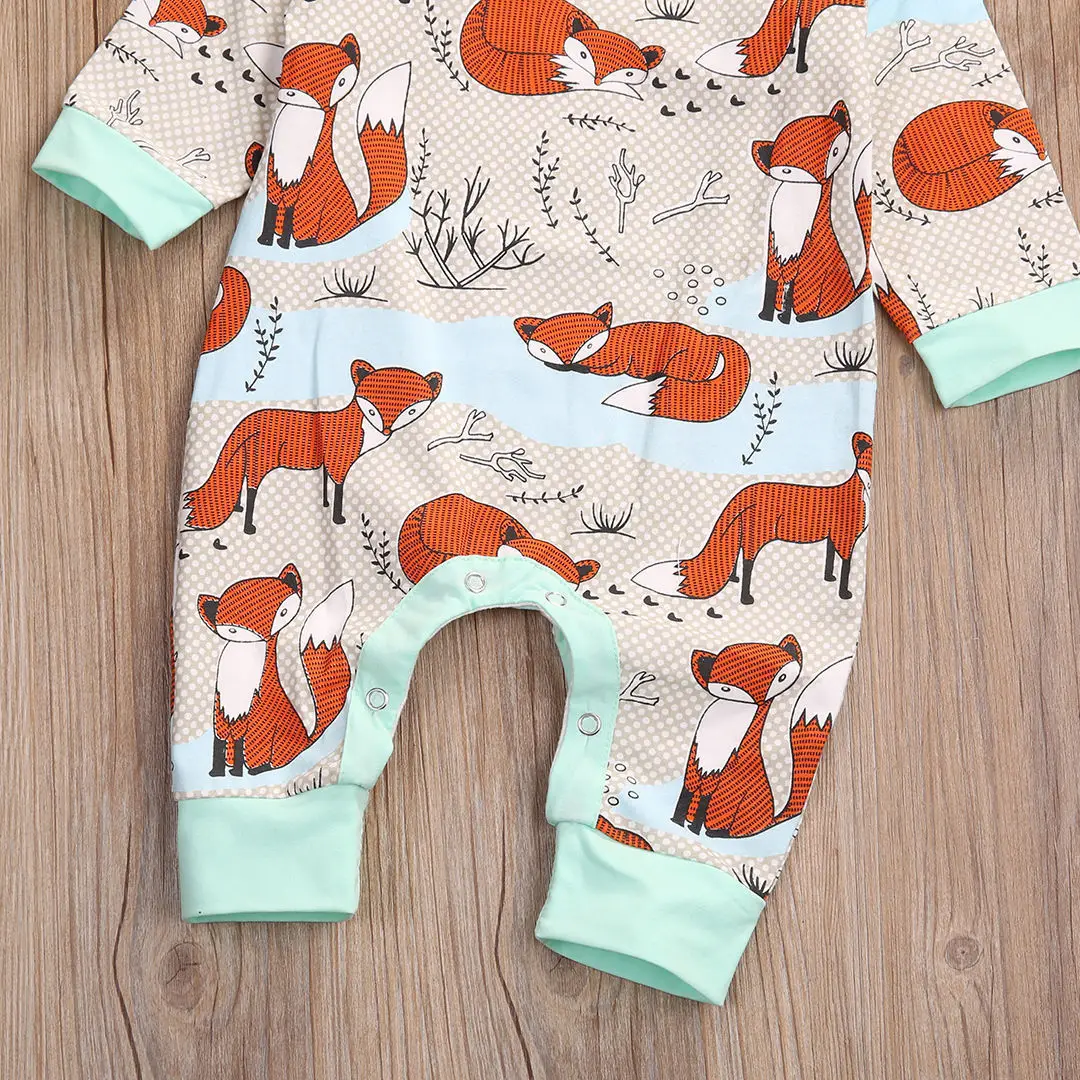 Детский комбинезон с длинным рукавом принтом лисы|boy girl clothes|romper childrenbaby boy |