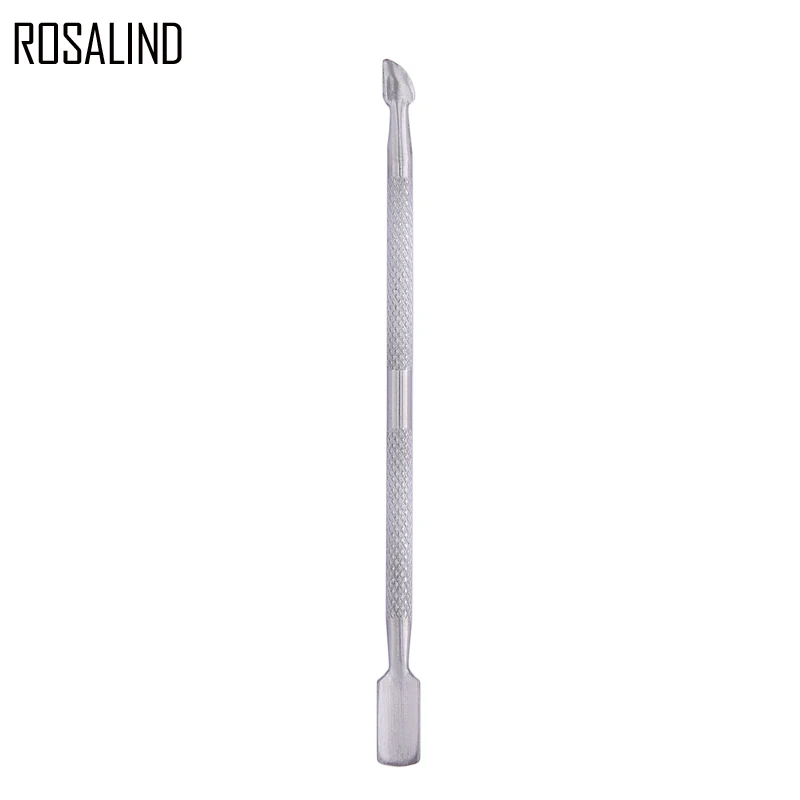 ROSALIND 1 шт. инструменты для дизайна ногтей из нержавеющей стали, для кутикулы толкатель эфирные кутикулы 2 способ Ложка Толкатель для маникюра и педикюра очиститель