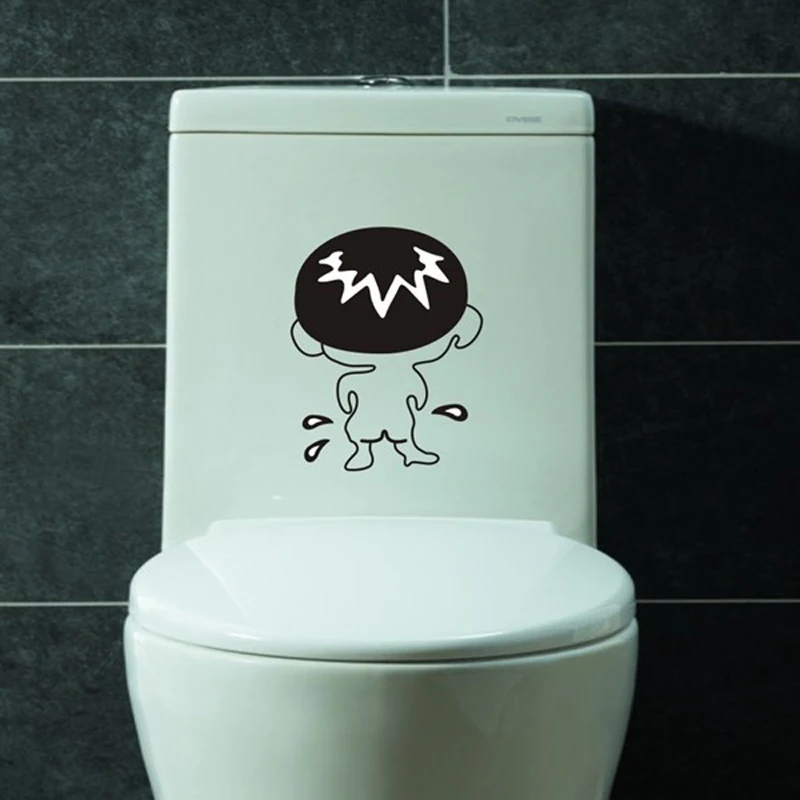 

Funny Bathroom Stickers Toilet Sticker 3D Wall Stickers Fridge Wall Decal Vinyl Home Decor On The Toilet Seat Mural Decoration