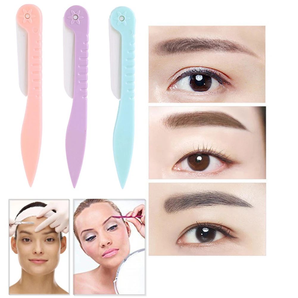 

2019 3 Pcs/Set Razor Tool Dermaplaning Portable Professional Safe Painless Eyebrow Brow Shaper Trimmer Remover Colorful Blade