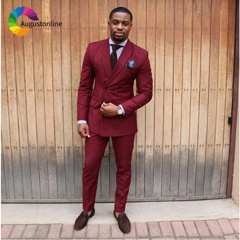 men suits burgundy