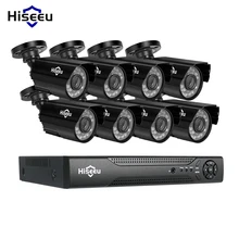 Hiseeu 8-канальный комплект системы видеонаблюдения AHD 1080P IR Bullet CCTV видеонаблюдение Домашняя безопасность для помещений/на улице Всепогодные Камеры видеонаблюдения