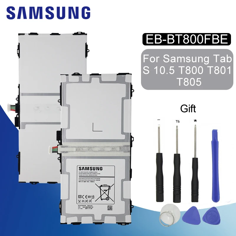 

SAMSUNG Genuine Replacement Battery Tablet EB-BT800FBE for Samsung Galaxy Tab S 10.5 T800 T801 T805 7900mAh Battery + Free Tools