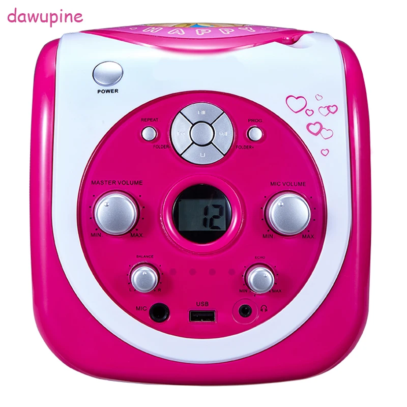 Портативный CD MP3 WMA плеер USB разъем для диска микрофон караоке AUX в зеркальном
