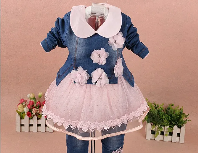 Детский джинсовый костюм для девочек 3 предмета|clothes girls|clothing setschildren clothes |