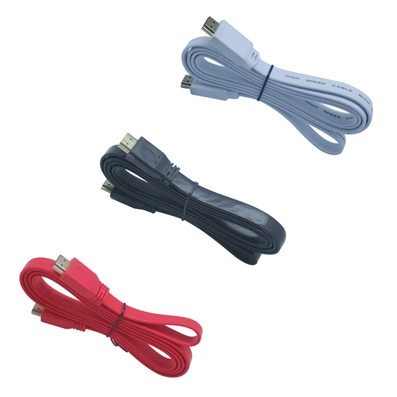 

High-speed Flat HDMI cable Supports 3D Resolution Ethernet 1080P cable HDMI 1.4 for HDTV TV BOX laptop 1.5m 3m 5m 10m 15m 20m