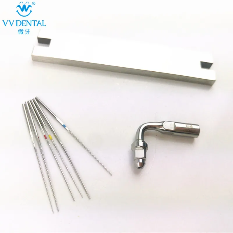 Ultrasonic scaler endo tip kit endo file stainless steel U-file Compatible with Woodpecker EMS ultrasonic scaler