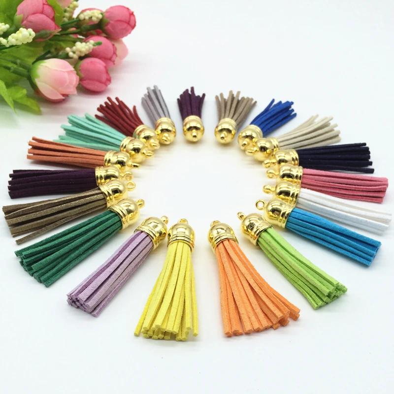 58mm Mix Color Suede Tassel For Keychain Cellphone Straps Jewelry Charms,50pcs Leather Tassels Diy Accessories
