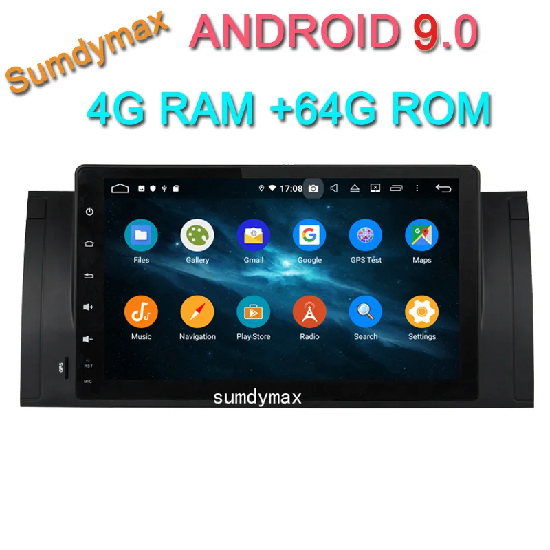 Flash Deal 9inch touch screen android 9.0 car multimedia gps player for bmw e39 x5 e53 car stereo with gps navigation wifi radio usb 0