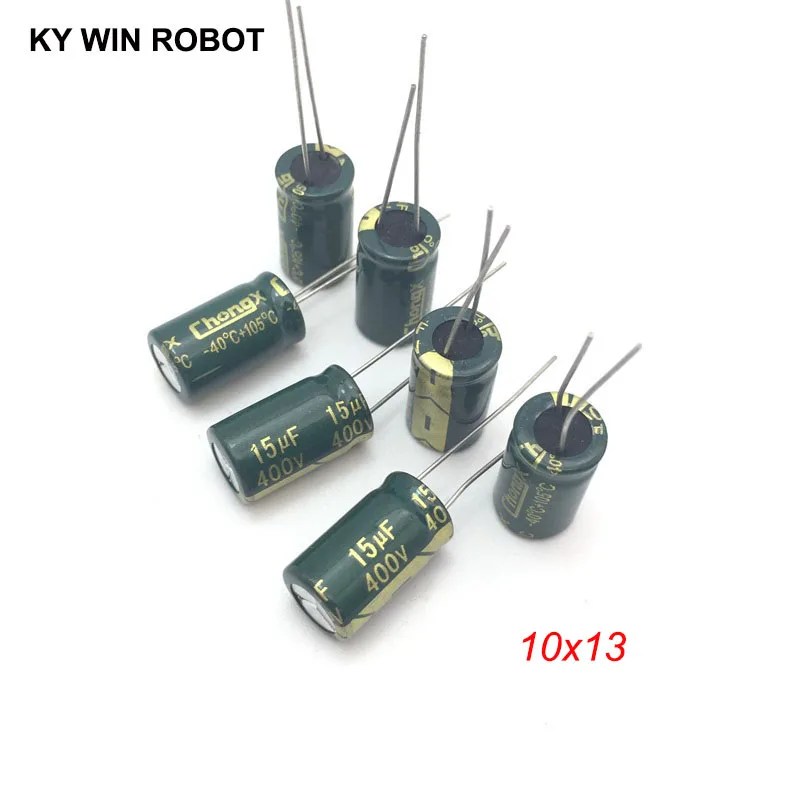 10pcs 400V 15UF electrolytic capacitors 15UF 400V 10x13mm 105C Radial High-frequency low resistance Electrolytic Capacitor