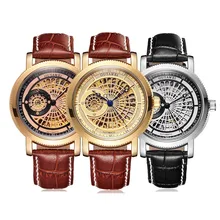 Mechanical Mens Wrist Watches Automatic Skeleton Vintage Watch Men Steampunk Clock Automatic Wristwatch montre homme OUYAWEI ik colouring mens orologio uomo automatic wristwatch skeleton steampunk wrist watch stainless steel band male clock montre homme