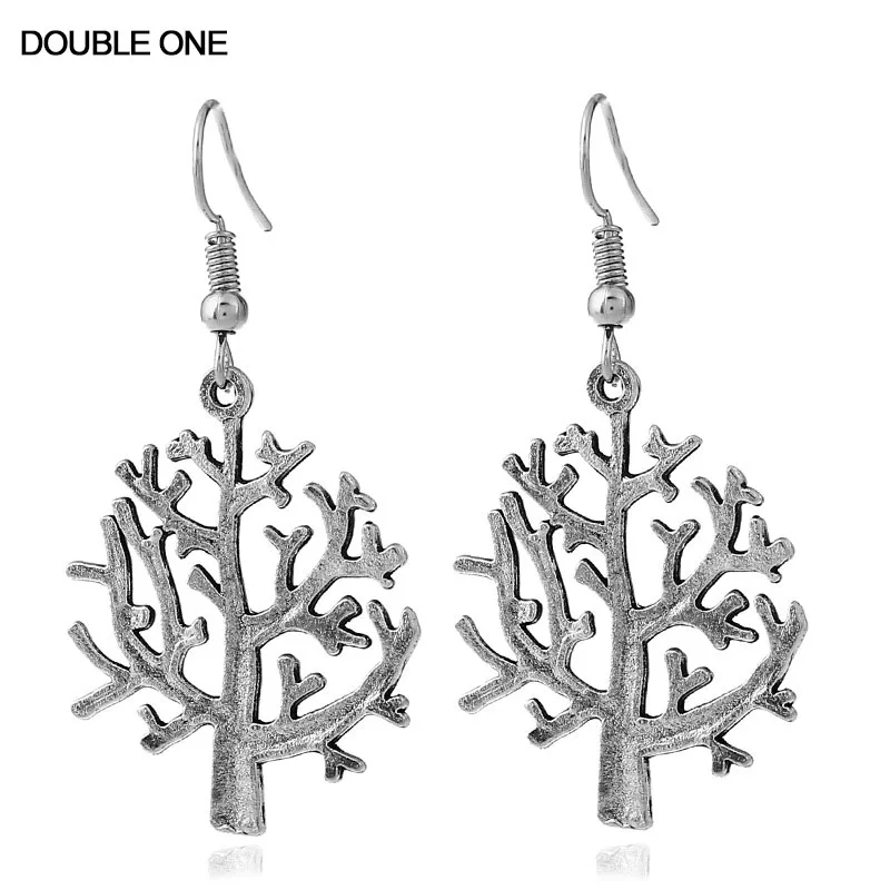 

2017 Fashion Life Tree Wisdom Tree Earrings Boho Statement Vintage Jewelry for Women Gift Silver