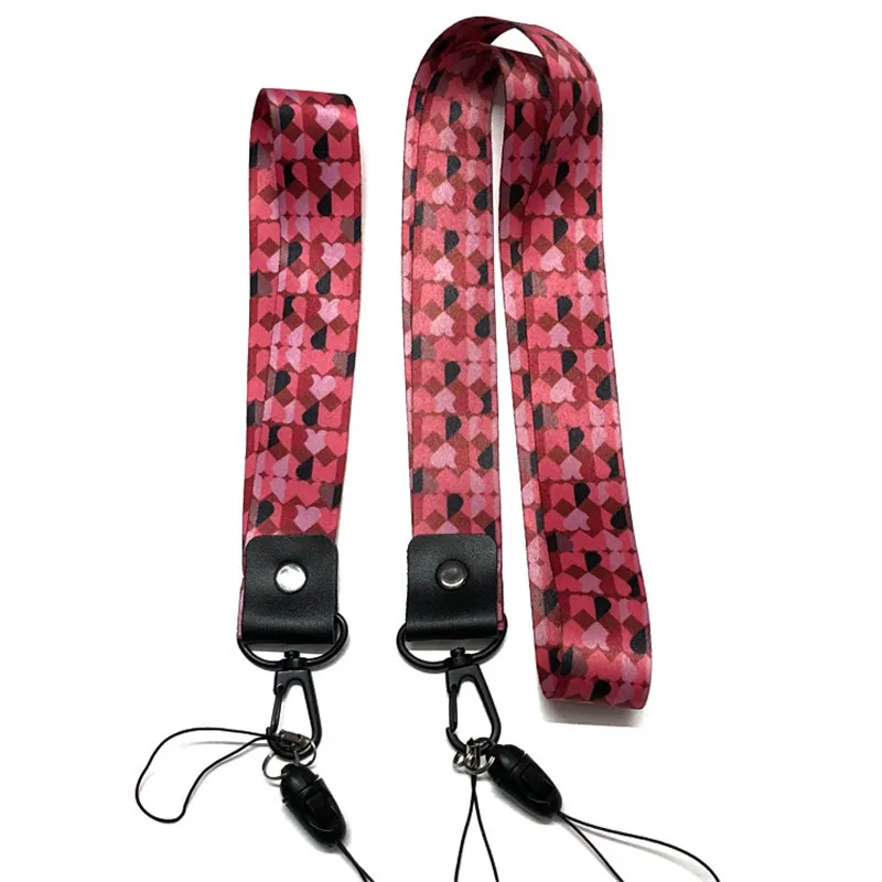 

Mosaic Love Pattern Ribbon Pendant Strap Lanyard For Keys ID Holders Mobile Phone Neck Straps For USB badge holder Hang Rope