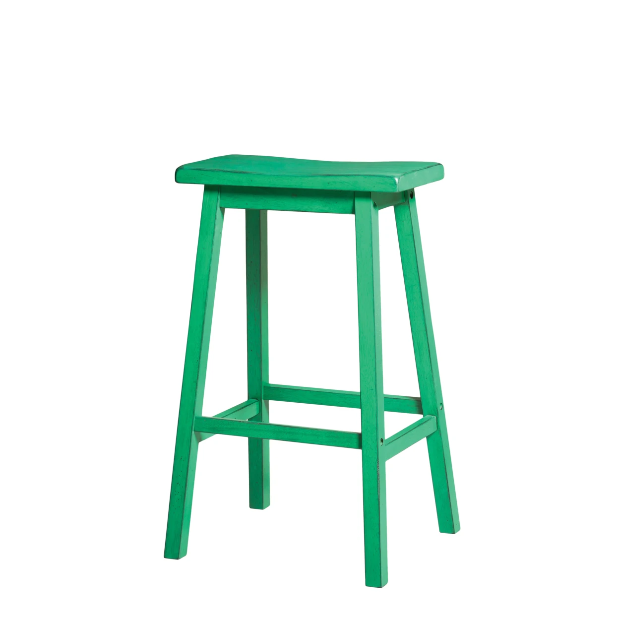 Wooden Bar Stool (Set-2), Antique Green