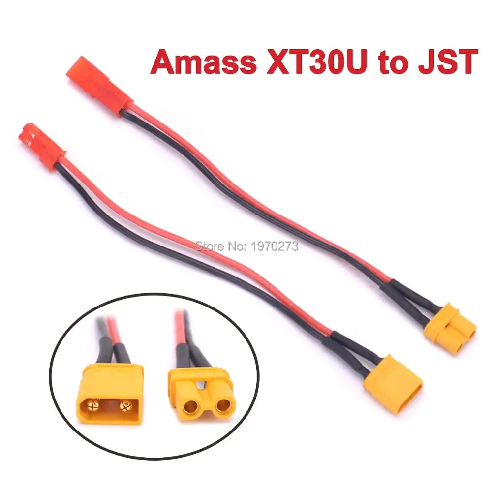 

Amass XT30U XT30 Male / Female Plug Connector to JST Silicon Wire 22AWG cable for RC Battery FPV RC Models