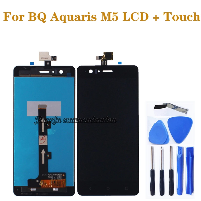 

100% new black original lcd for BQ Aquaris M5 LCD display + touch screen digital converter replacement m5 repair parts