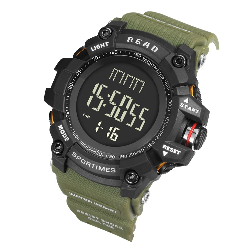 

Wristwatch READ Band 90002 Men Sport 2019 Military Quartz Watches Date Round Dual Digital Scale Analog StopWatch Relogio militan