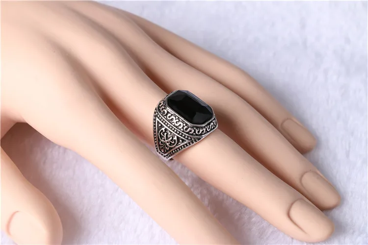 Средний Восток страны Винтаж натуральная смола кольцо для мужчин и женщин ювелирные изделия Красный Черный Покрытие д