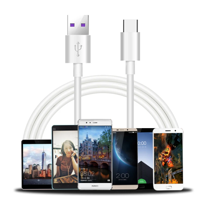 Loại USB C Cáp sạc nhanh 5A 1 mét đồng bộ dữ liệu cáp cho Huawei Samsung Xiaomi