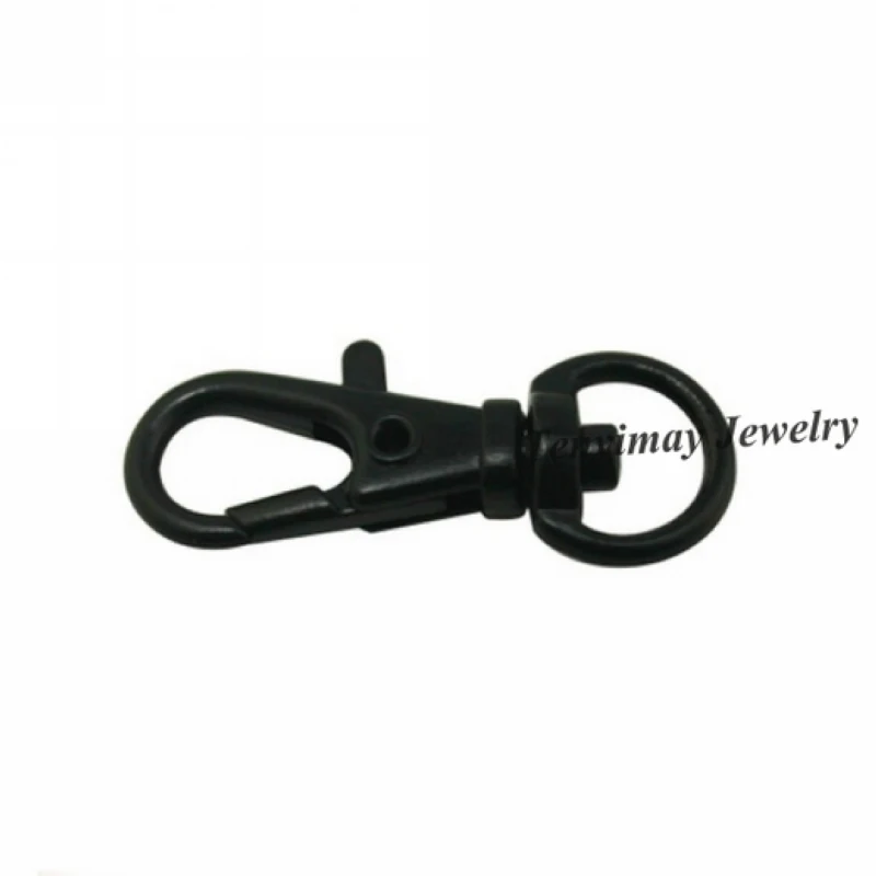 100pcs Black Swivel Metal Lobster Clasp 32MM Alloy Snap Hook Free Shipping Jewelry Findings