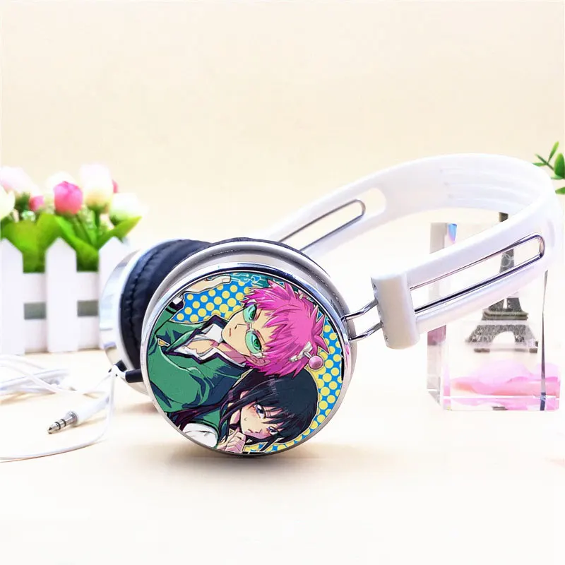 Anime Saiki Kusuo no Psi Nan Headphone Adjustable Headphones Gaming Headset Stereo Headphones for Samsung Iphone Xiaomi Huawei
