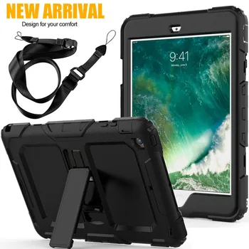 

For Apple iPad Mini 1 2 3 Case Kids Safe Shockproof Heavy Duty Army Silicone Stand Cover Case Shoulder Strap for iPad Mini 1 2 3